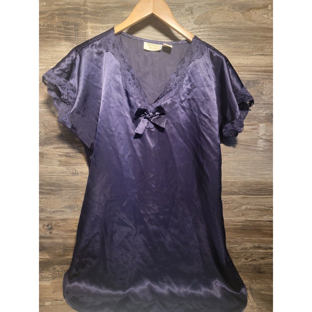VTG Victoria's‎ Secret Women's P/S Purple Teddy Gold Label Lingerie Slip Dress